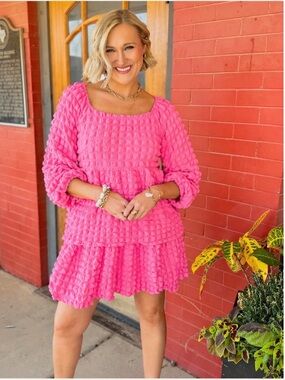 Simply Southern Bubble Ruffle Dress NWT